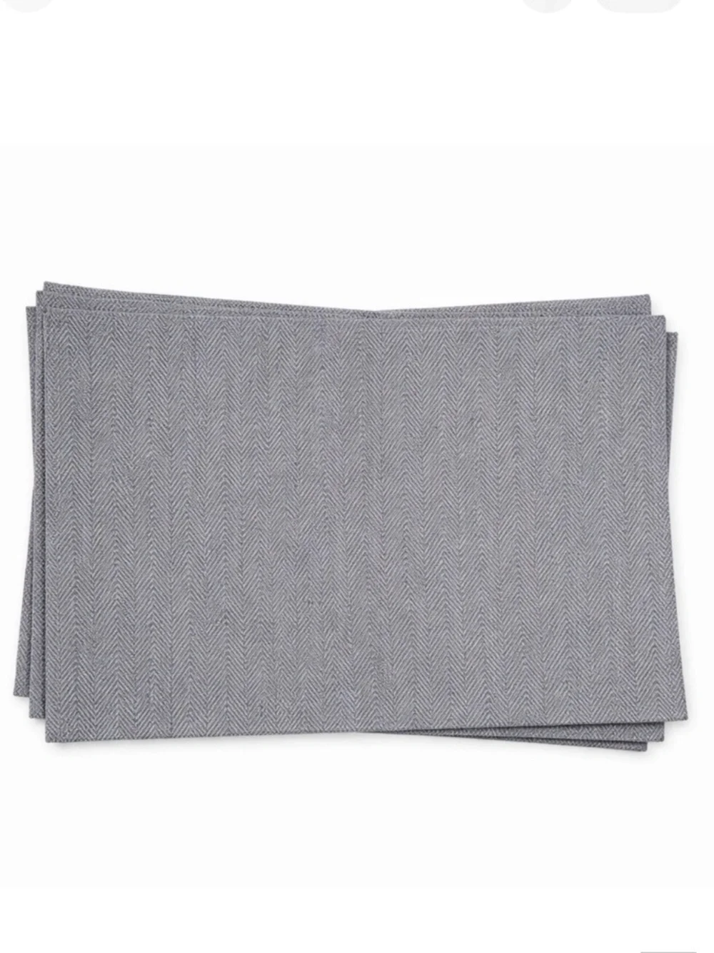 TOMMY BAHAMA Set of 4 Sullivan Herringbone Placemats 13x19in Indoor Outdoor Gray